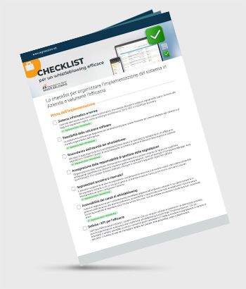Mockup checklist per un sistema whistleblowing efficace