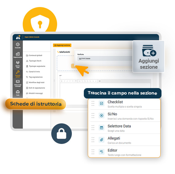 Infografica creazione delle schede di istruttoria su Legality Whistleblowing